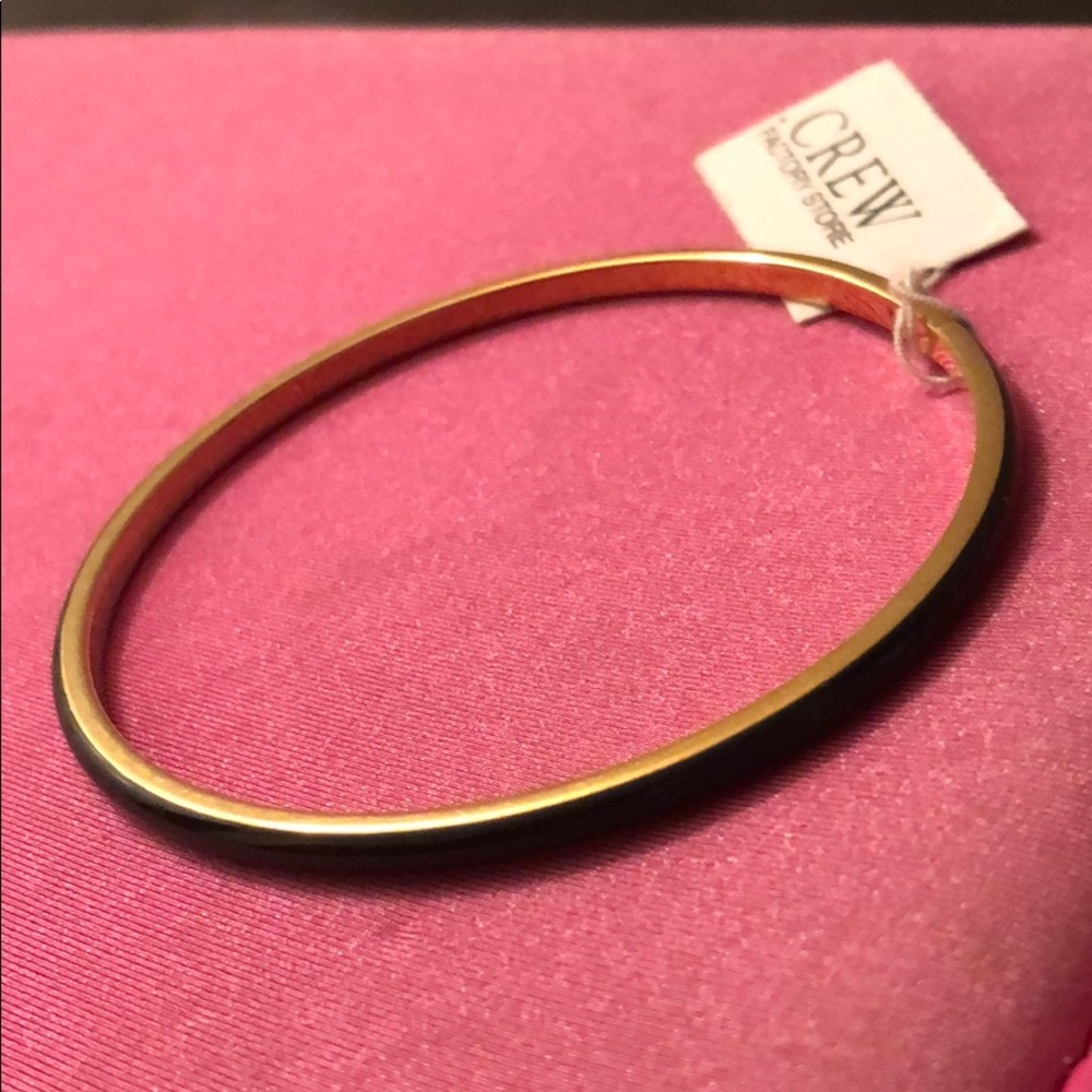 J. Crew Factory black and gold bangle bracelet